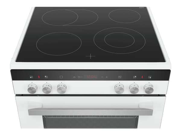 Siemens iQ300 HK9R3A220, Vapaasti seisova liesi, Valkoinen, Rotaatio, Kosketus, Etu, 1,2 m, Elektroninen