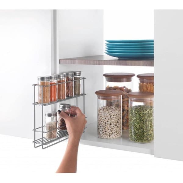 Metaltex Space Saver Smart Kitchen Utdragbart kryddställ 6x28x22 cm Silver