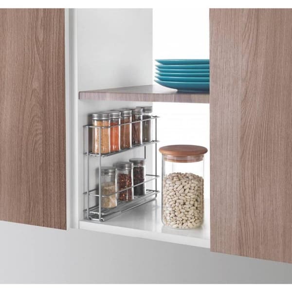 Metaltex Space Saver Smart Kitchen Utdragbart kryddställ 6x28x22 cm Silver