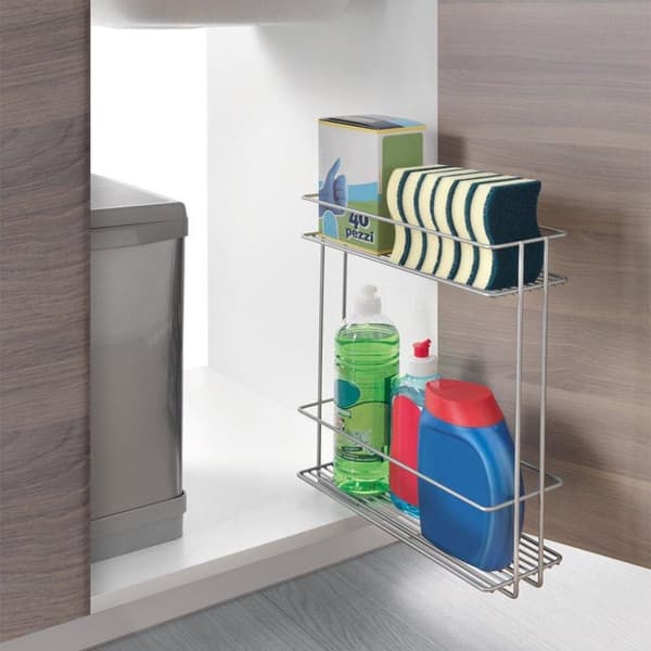 Metaltex Space Saver Smart Kitchen Udtrækkelig vask skabsstativ 11x38x34 cm Sølv