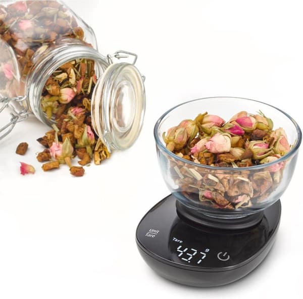 Caso köksvåg, rostfritt stål, digital display, sensor touch-drift, upp till 0,5 kg lastkapacitet, 0,1 g T (3201)