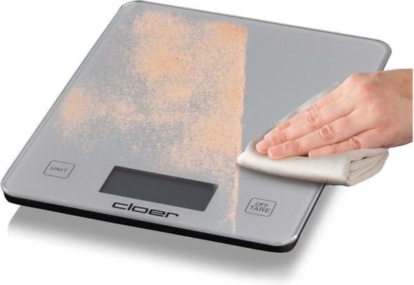 Cloer køkkenvægt, digitalt display, op til 10 kg bæreevne, 1 g inddeling, ekstravægtsfunktion, glasvægtskål (6878)