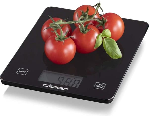 Cloer keittiövaaka, digitaalinen näyttö, kantavuus jopa 10 kg, jako 1 g, painon lisäystoiminto, lasinen punnitusastia (6870)