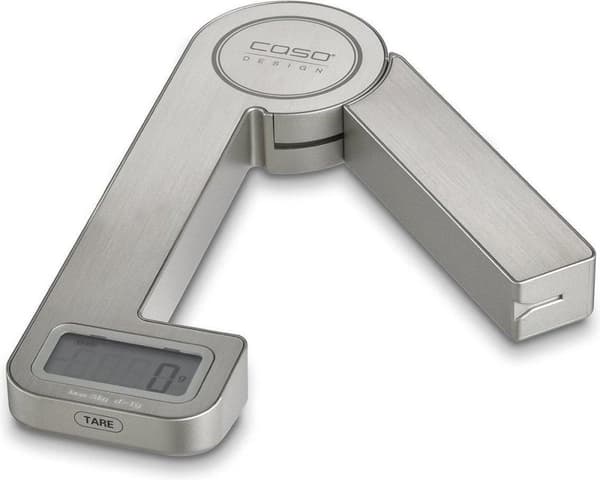 Caso køkkenvægt, rustfrit stål, foldbar, digitalt display, op til 5 kg bæreevne, 1 g graduering, vejesjov (3266)