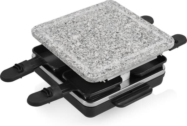 Tristar RA-2745 Raclette non-stick beläggning, indikatorlampa, 4 kastruller, med grillsten svart, grå (RA-2745)