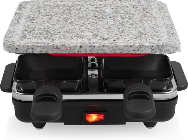 Tristar RA-2745 Raclette non-stick beläggning, indikatorlampa, 4 kastruller, med grillsten svart, grå (RA-2745)