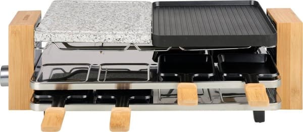 Princess Pure 8 Raclette non-stick beläggning, 8 pannor svart, sten, bambu (01.162955.01.001)