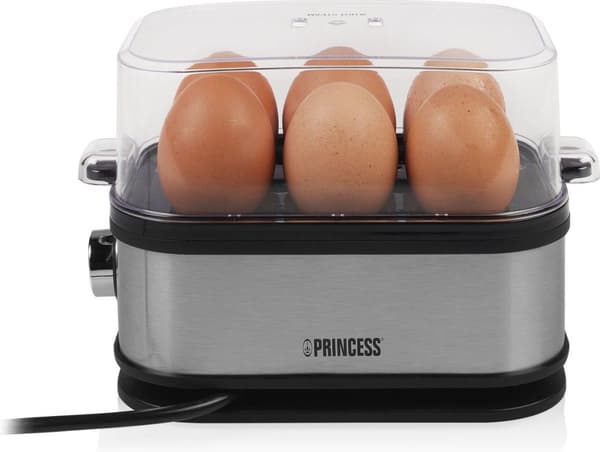 Princess 01.262046.01.001 munakeitin 6 munaa 400 W musta - hopea (01.262046.01.001)