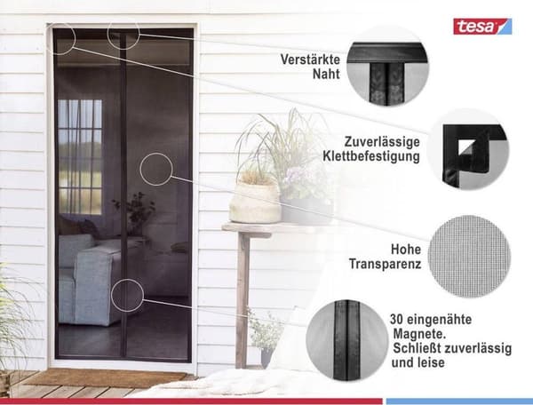 Insektstop 55374-00000-00 Insektbeskyttelsesgardin B x H 0,80 m 2,00 antracit 1 (55374-00000-00)