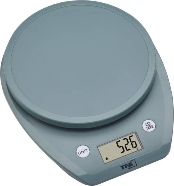 TFA Dostmann MOCHI -keittiövaakojen digitaalinen punnitusalue (max.) = 5000 g turkoosia (50.2007.20)