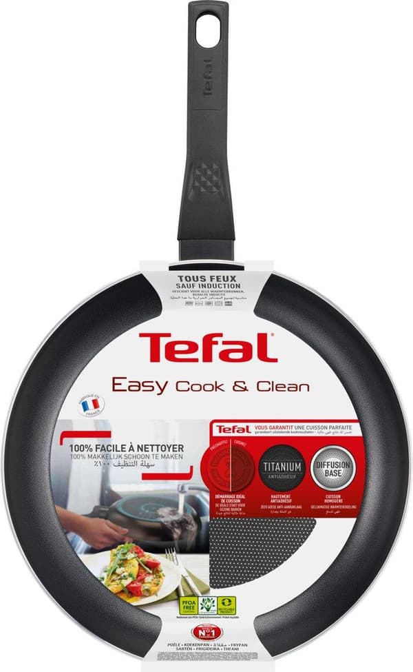Tefal B55590 Easy Cook & Clean pan set 24 och 28cm, svart (B55590)