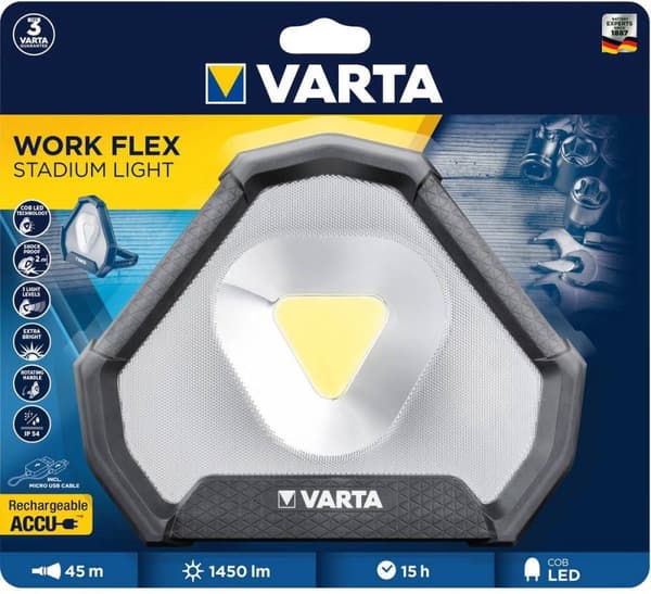 Varta Work Flex - LED - IP54 - svart - vit - fristående arbetslampa (18647 101 401)