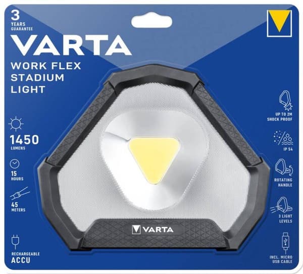 Varta Work Flex - LED - IP54 - svart - vit - fristående arbetslampa (18647 101 401)
