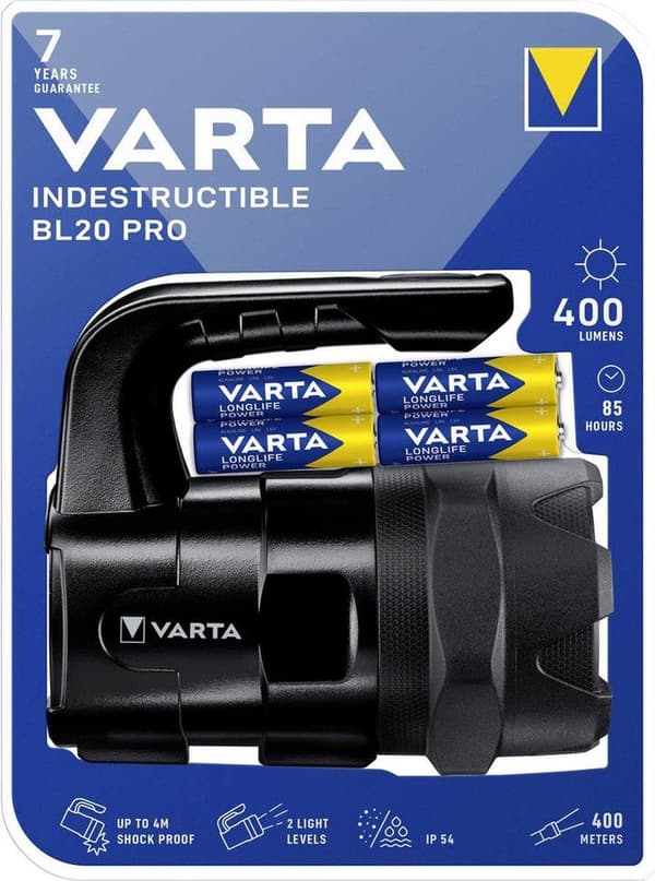 Varta INDESTRUCTIBLE BL20 PRO handblinkande ljus svart LED (18751101421)