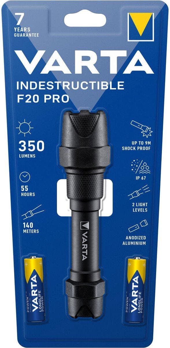 Varta INDESTRUCTIBLE F20 PRO käsiilmaisin musta LED (18711101421)