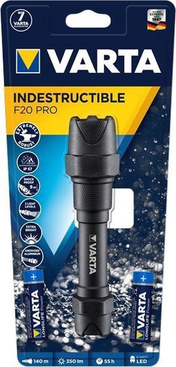 Varta INDESTRUCTIBLE F20 PRO käsiilmaisin musta LED (18711101421)