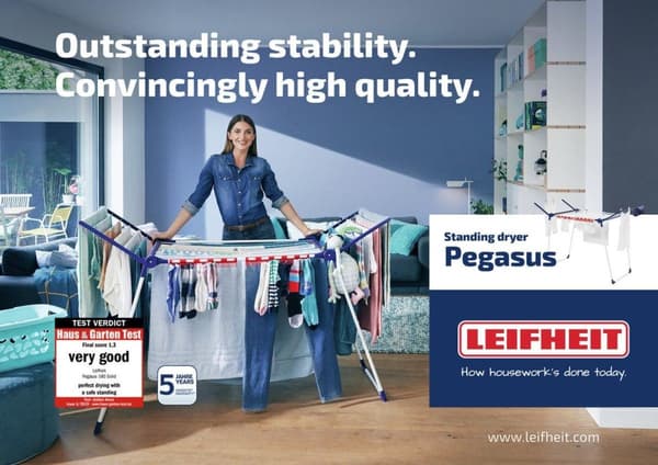 LEIFHEIT Pegasus 180 Classic seisomahylly sininen - valkoinen (81514)
