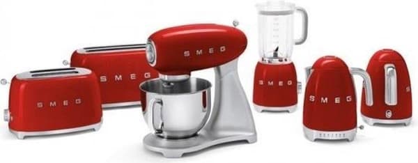 Smeg TSF02RDEU Brödrost 4 skivor Röd EGENSKAPER OCH UTRUSTNING: Målad metallkropp. 4 extra breda rostbrickor 36 mm. Automatisk centrering av toastskiv