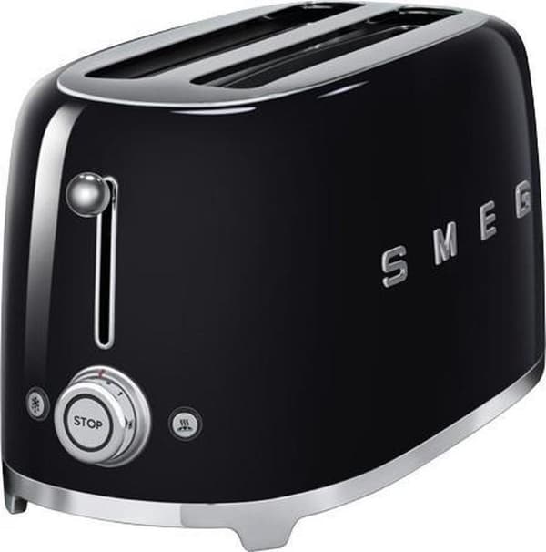 Smeg TSF02BLEU Leivänpaahdin 4 viipaletta musta OMINAISUUDET JA LAITTEET:Maalattu metallirunko.4 erityisen leveää paahtoleipää 36 mm.Automaattinen paa