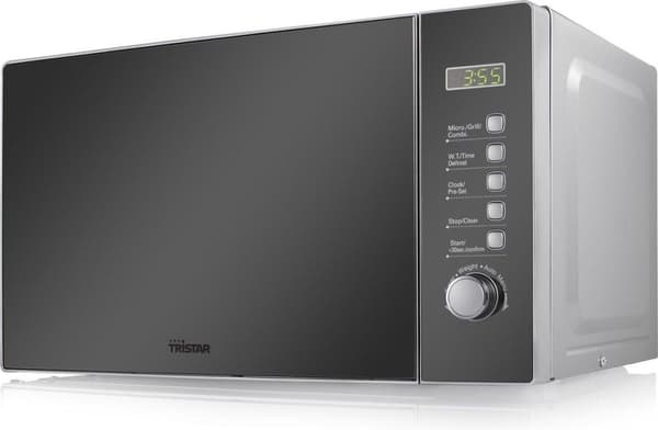 Tristar MW-2705 Mikrobølgeovn - Bordplade - Grill Mikrobølgeovn - 20 L - 800 W - Knapper - Sølv (MW-2705)