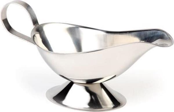 Rvs såsbåt, 14x6x7 cm, kapacitet 0,1 liter, set med 2 stycken
