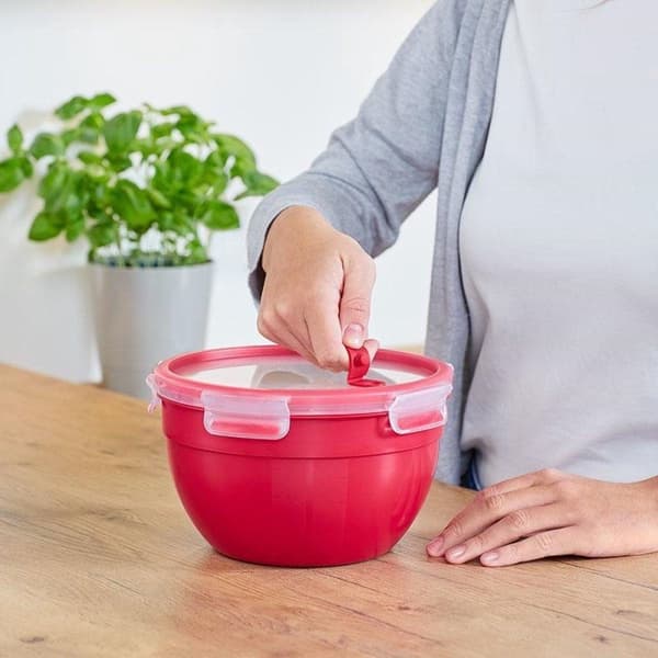 EMSA CLIP & MICRO Round Box 1,1L Röd - Transparent 1 st (N1060500)