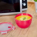 Miniatyrbild 5 av 7: EMSA CLIP & MICRO Round Box 1,1L Röd - Transparent 1 st (N1060500)