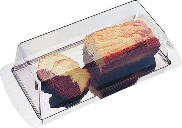 Taartstandaard 34x16,5cm van RVS och transparent keps