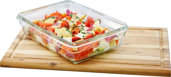 EMSA CLIP & CLOSE glas - box - rektangulär - 0,8 l - röd - transparent - glas - 420 °C (600740)
