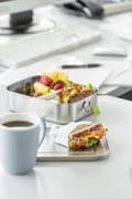 Miniatyrbillede 4 af 9: Højværdige bæredygtige rvs madpakke / madpakke, 1.100 ml, inkl. fordelingsmuur / lekvrije vers-houdt doos / bento-doos for børn, gratis tid og voksen,