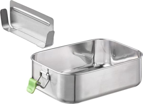 Højværdige bæredygtige rvs madpakke / madpakke, 1.100 ml, inkl. fordelingsmuur / lekvrije vers-houdt doos / bento-doos for børn, gratis tid og voksen,