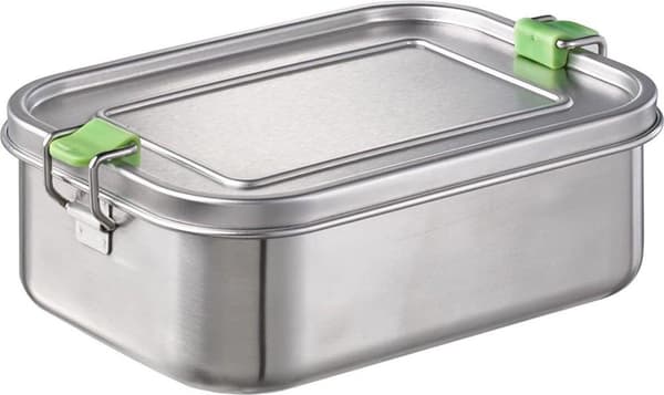 Højværdige bæredygtige rvs madpakke / madpakke, 1.100 ml, inkl. fordelingsmuur / lekvrije vers-houdt doos / bento-doos for børn, gratis tid og voksen,
