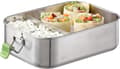 Miniatyrbillede 9 af 9: Højværdige bæredygtige rvs madpakke / madpakke, 1.100 ml, inkl. fordelingsmuur / lekvrije vers-houdt doos / bento-doos for børn, gratis tid og voksen,