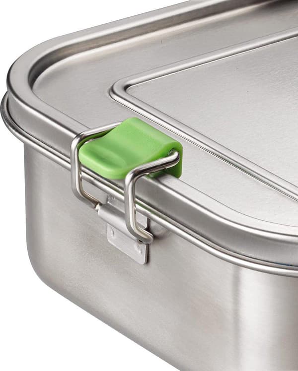 Højværdige bæredygtige rvs madpakke / madpakke, 1.100 ml, inkl. fordelingsmuur / lekvrije vers-houdt doos / bento-doos for børn, gratis tid og voksen,