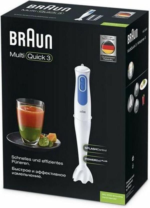 Braun MQ 3000 smoothie stavblender 0,6l 700W blå - hvid blender (MQ 3000)