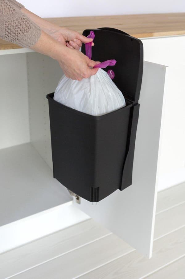 Brabantia indbygget skraldespand 10 L Sort (395246)