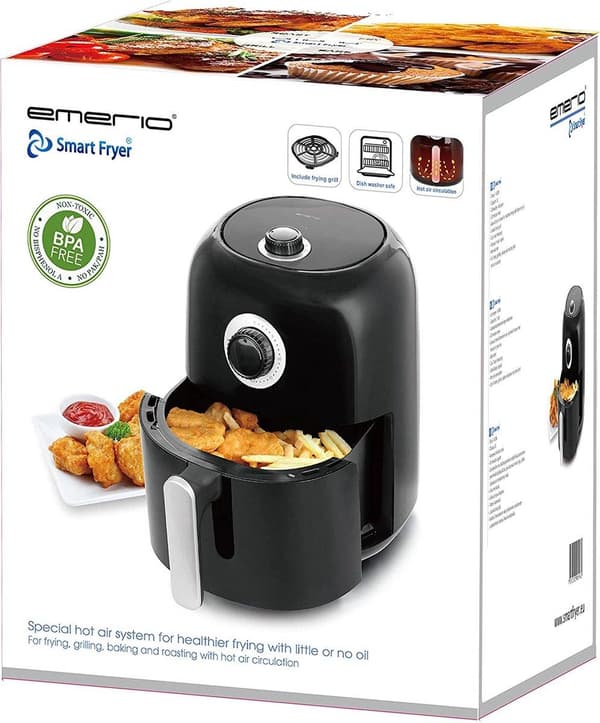 Emerio varmluftsfritös, Smart Fryer, 3L, svart, cool touch (AF-125770)