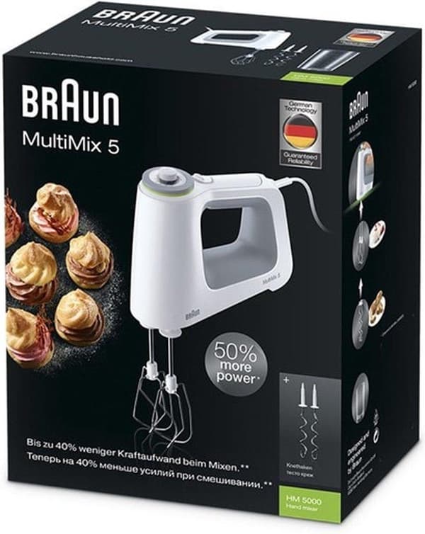 Braun HM 5000 WH håndmixer 700W Grijs, Wit