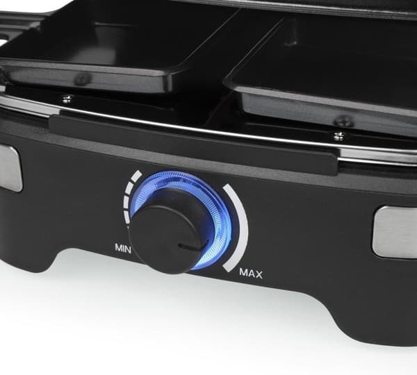 Princess 162650 - Gourmet sæt XL - Raclette 10 personer - 1500 W - Groot gourmetstel - 10 pannetjes - 49x21cm - 2 meter snoer - Sort