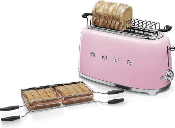 SMEG TSF02PKEU - Broodrooster - Roze - 2x4 - 1500W - 6 tasoa