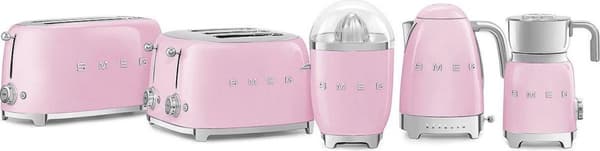 SMEG TSF02PKEU - Broodrooster - Roze - 2x4 - 1500W - 6 tasoa