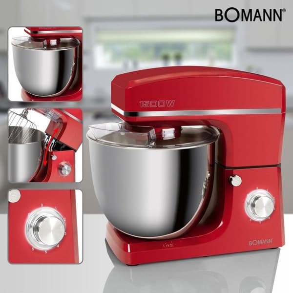 Bomann KM 6036 CB knådningsmaskin 1500W röd (660362)