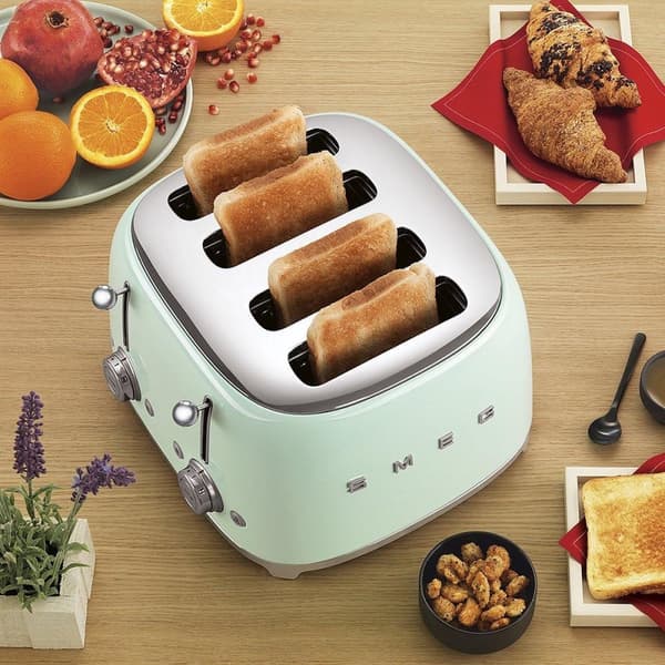 Smeg TSF03PGEU Leivänpaahdin, 4 siivua, vihreä 2000 W (TSF03PGEU)