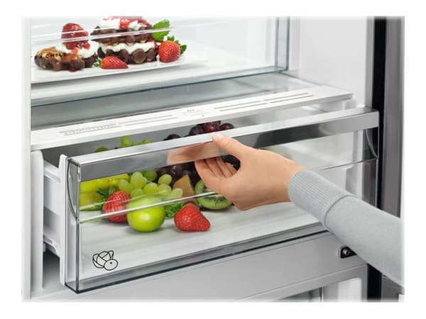 AEG RCB736D5MB - Kylskåp/frys - bottenfrysskåp - bredd: 59.5 cm - djup: 65 cm - höjd: 201 cm - 366 liter - Klass D - antracitgrå