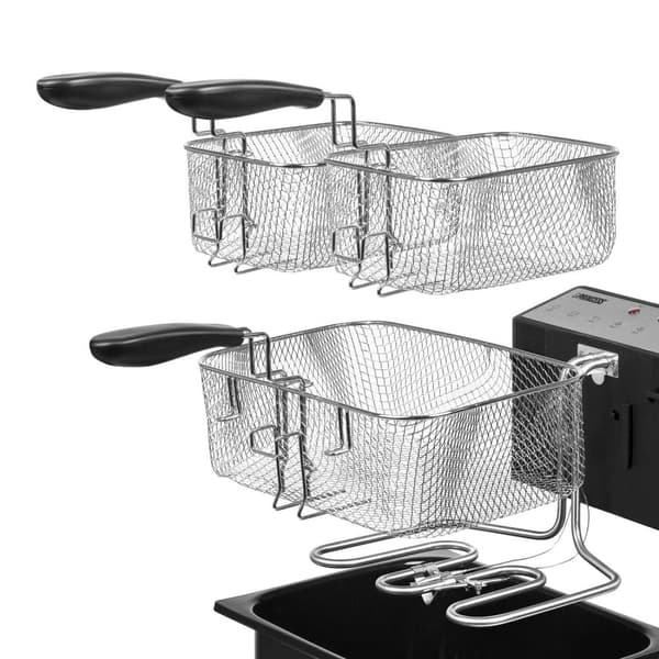 Princess 185000 - Frituregryde - Rustfrit stål - 5 liter - Dobbeltkurv - 1000g pommes frites - 3270 Watt
