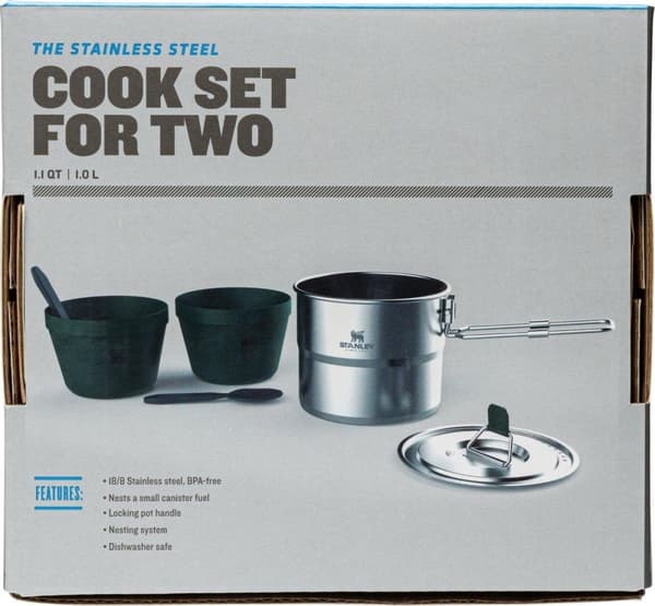 Stanley The Stainless Steel Cook Set For Two 1,0 L- Camping Cookset - Rustfrit Stål