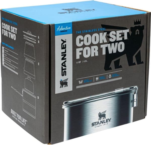 Stanley The Stainless Steel Cook Set For Two 1,0 L- Camping Cookset - Rustfrit Stål