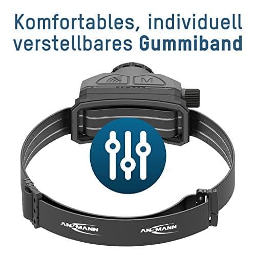 ANSMANN sensor LED-forlygte HD450FRS, 450 lumen, IP65 Li-Ion batteri, 3,7 V, 1.400 mAh, lavet af aluminium og plast, 5 - 1 stk (1600-0528)