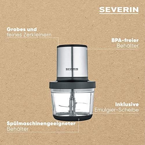 Severin KM 3867 silppuri 400 W musta (matta), ruostumaton teräs (harjattu), lasi (KM 3867)