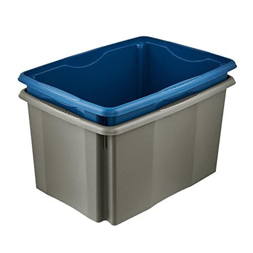 säilytyslaatikko "emil eco", 45 litraa, ekoharmaa pyörivä/pinottava laatikko, upotetut kädensijat, valmistettu kierrätysmateriaalista, - 1 kpl (105361